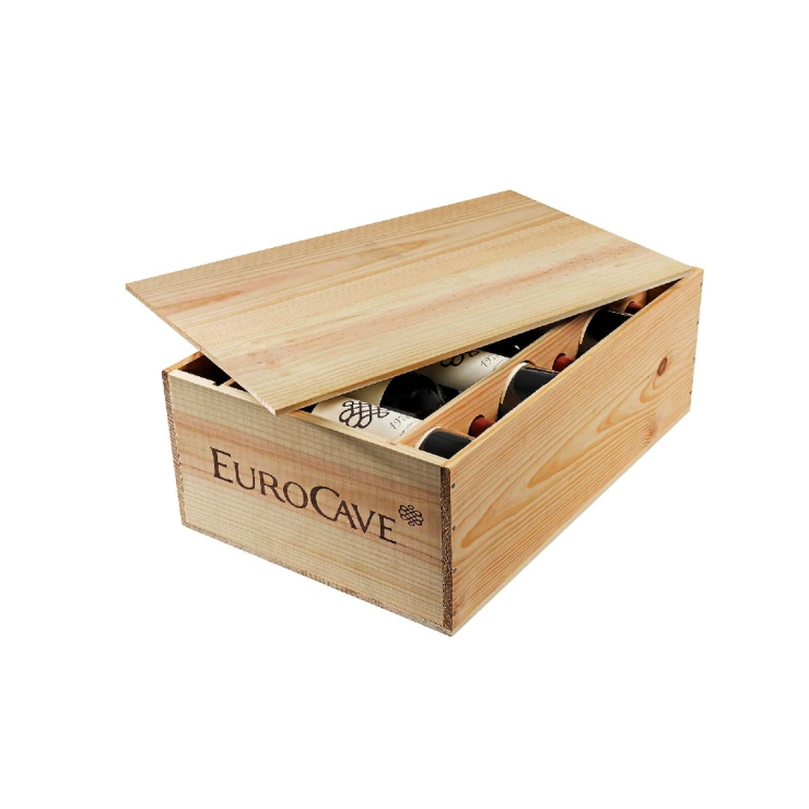 Wooden case for storing 12 wine bottles