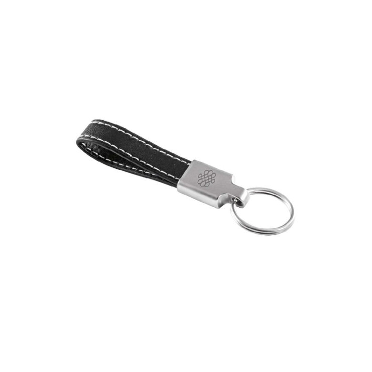 EuroCave keyring in stainless steel and leather