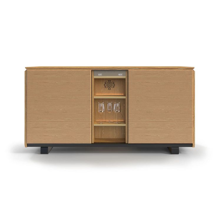 2-temperature sideboard wine cabinet in light oak - Harmonie