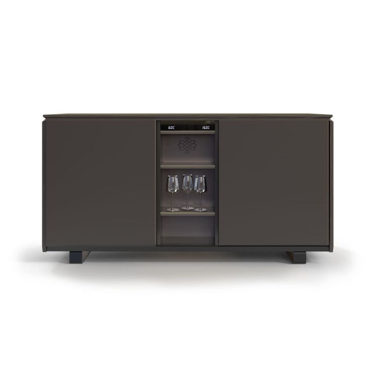 2-temperature sideboard wine cabinet in brown smoked - Harmonie