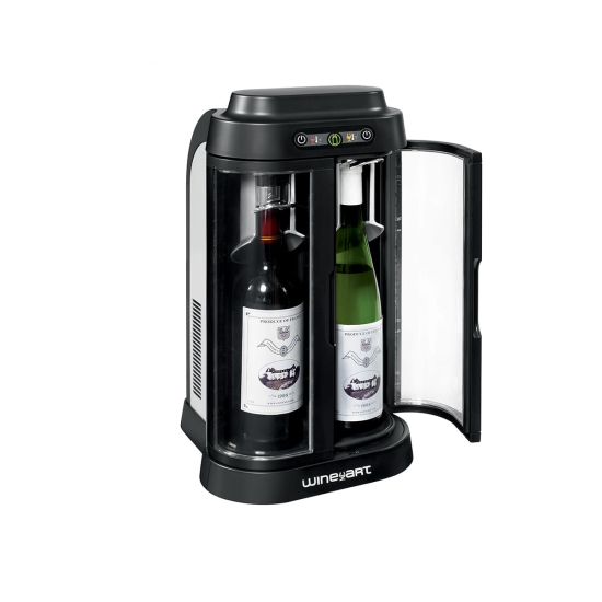 Wine bar for private individuals - brings wine to the correct serving temperature and displays open bottles - 2 bottles.