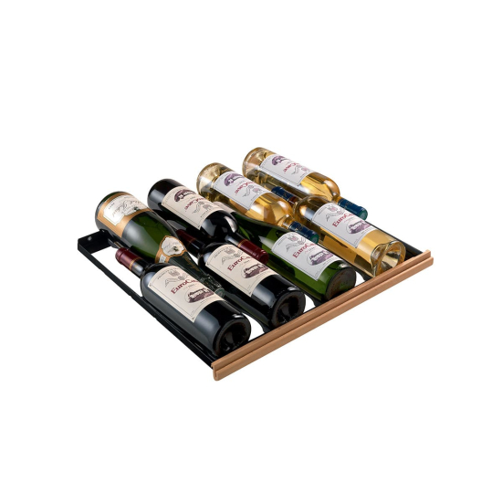 Compact sliding shelf wooden front - 8 bottles