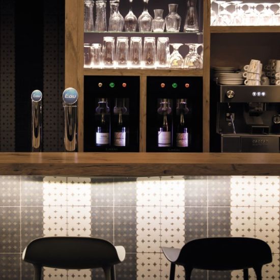 2-bottle wine bar - brings wine to the correct temperature and preserves open bottles 2-bottle wine bar - brings wine to the correct temperature and preserves open bottles