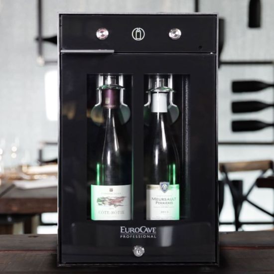2-bottle wine bar - brings wine to the correct temperature and preserves open bottles 2-bottle wine bar - brings wine to the correct temperature and preserves open bottles
