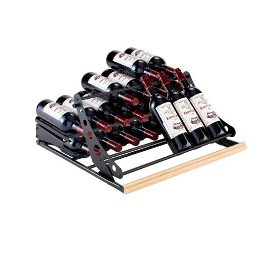 Horizontal display support for sliding shelves