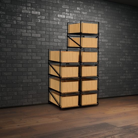 Storage system for 12-bottle wine cases