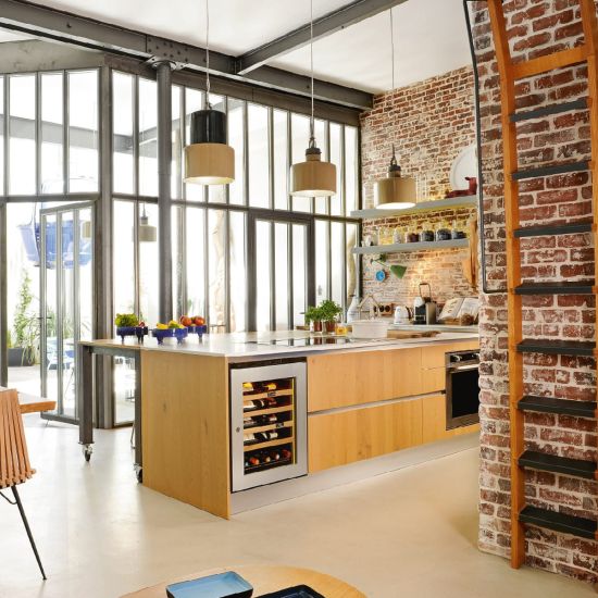 Small wine serving cabinet, multi-temperature, which can be built-in and fluh fitted - Inspiration