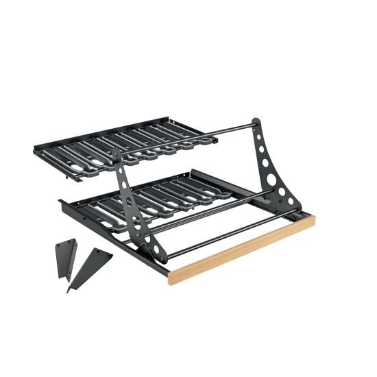 Horizontal display support for sliding shelves Horizontal display support for sliding shelves