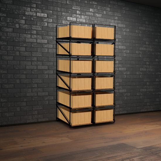 Storage system for 12-bottle wine cases