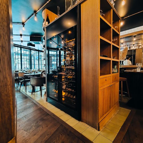 Professional double-door refrigerated wine display cabinet, single temperature, 180 bottles - ShowCave