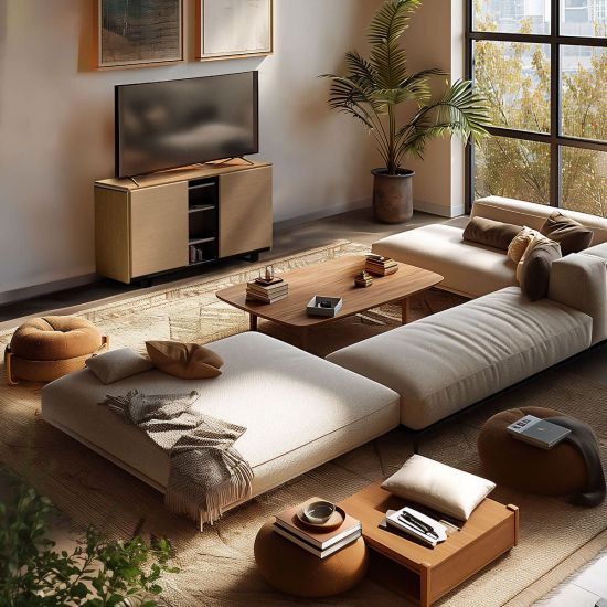 2-temperature sideboard wine cabinet in light oak - Harmonie