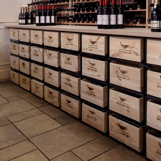 Storage system for 12-bottle wine cases Storage system for 12-bottle wine cases