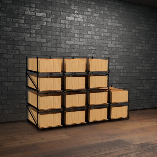 Storage system for 12-bottle wine cases