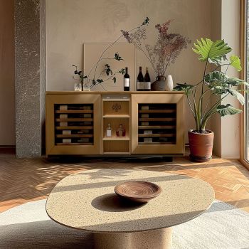 2-temperature sideboard wine cabinet in light oak - Harmonie 2-temperature sideboard wine cabinet in light oak - Harmonie