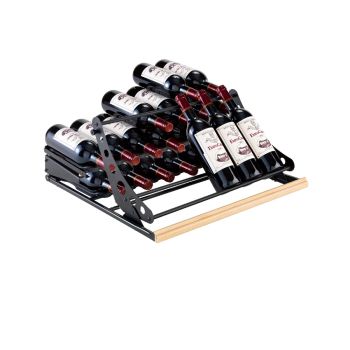 Horizontal display support for sliding shelves