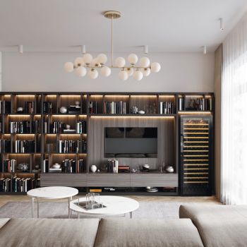 Large wine serving cabinet, multi-temperature - Pure