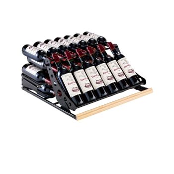 Horizontal display support for sliding shelves