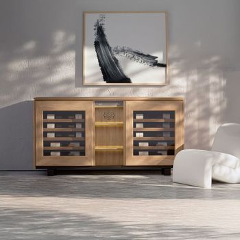 2-temperature sideboard wine cabinet in light oak - Harmonie
