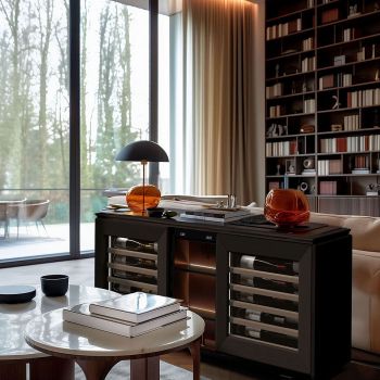 2-temperature sideboard wine cabinet in brown smoked - Harmonie