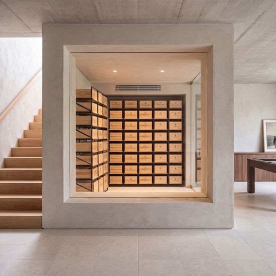 Pull-out storage for wine cases - from 24 bottles