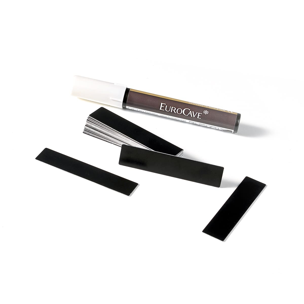 White marker pen with 20 aluminium bottle identifcation support strips