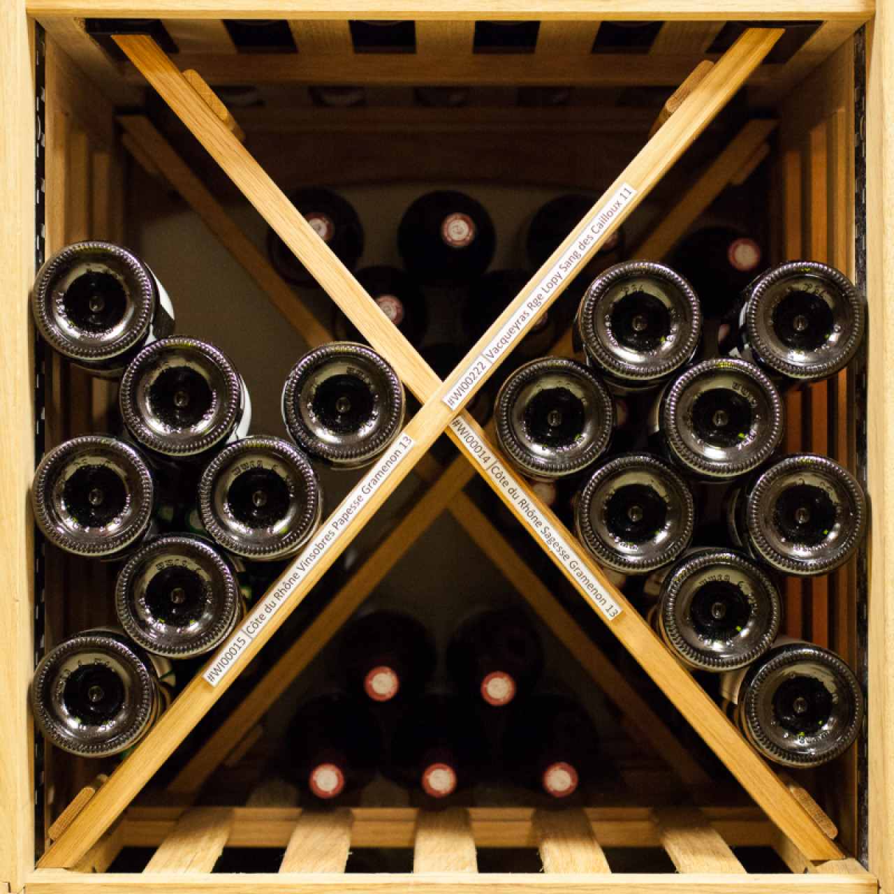  Wooden large capacity solid wine shelf module - Modulothèque