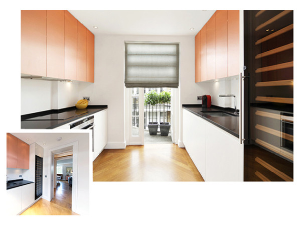 Deco trend - Penthouse kitchen renovation project with a built-in wine cooler in London - Architect Patrick Dougherty