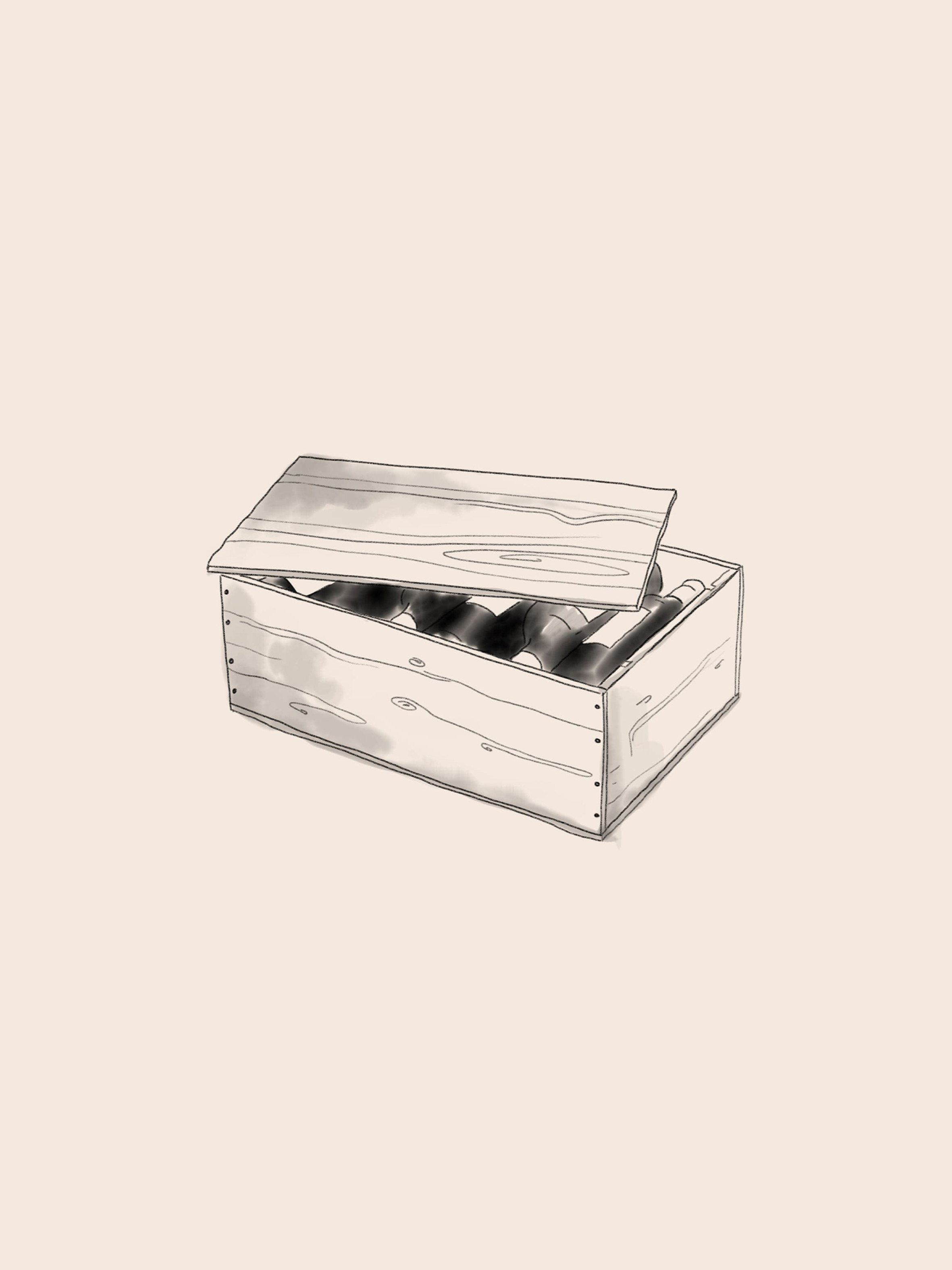 Illustration of a wooden wine box Illustration of a wooden wine box