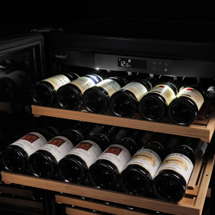 Shelves that slide on their support and allow you to pull them out and easily access the bottles stored at the back. Solid wood for extra strength. Shelves that slide on their support and allow you to pull them out and easily access the bottles stored at the back. Solid wood for extra strength.