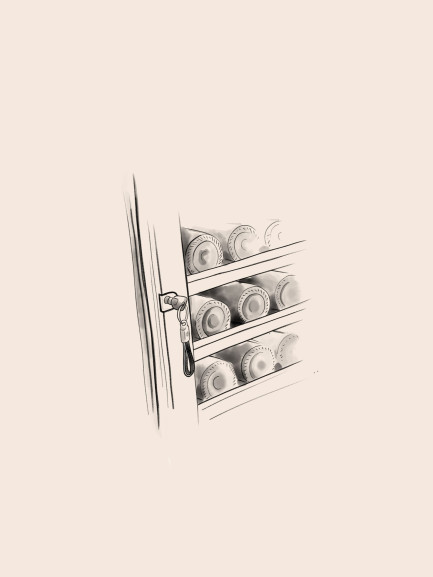 Illustration of an electric wine cellar Illustration of an electric wine cellar