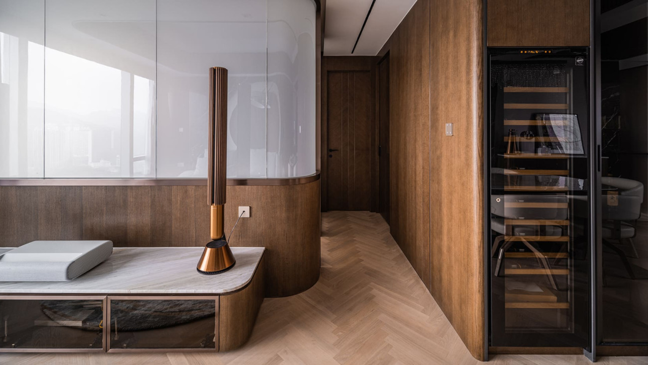 Elegant and stylish interior design with integrated wine fridge in a custom project in Hong Kong by Apollo Design HK Limited Elegant and stylish interior design with integrated wine fridge in a custom project in Hong Kong by Apollo Design HK Limited