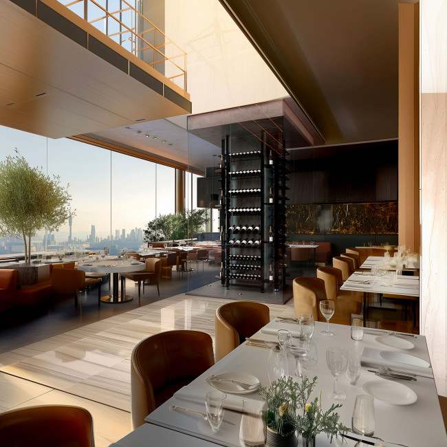 Wine showcase in a restaurant. Professional wine presentation to spark customer interest and boost additional sales. Wine showcase in a restaurant. Professional wine presentation to spark customer interest and boost additional sales.